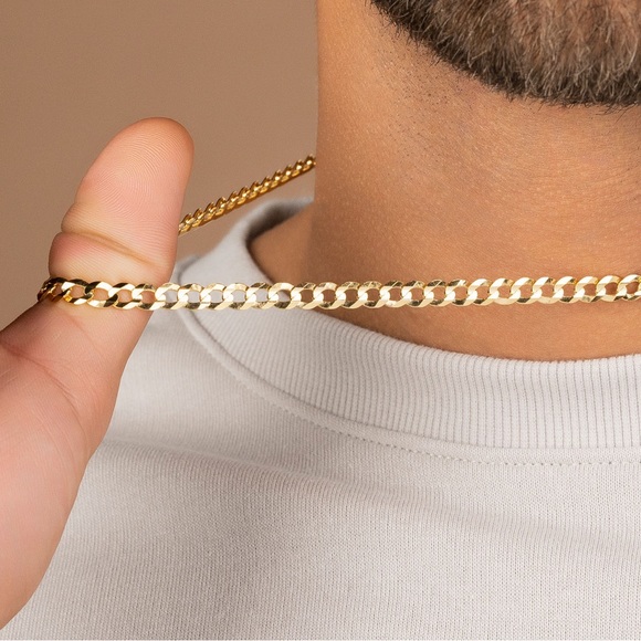 New 18k Gold Unisex Cuban Link Classic Minimalist Chain Handcrafted Necklace - Picture 11 of 16